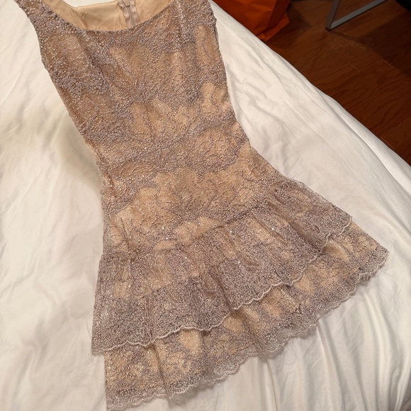 Exclusive Couture Mini Lace Silk Dress - Picture 4 of 8